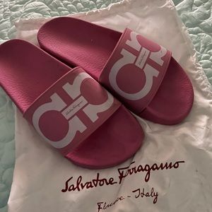Pink slides. Very comfortable